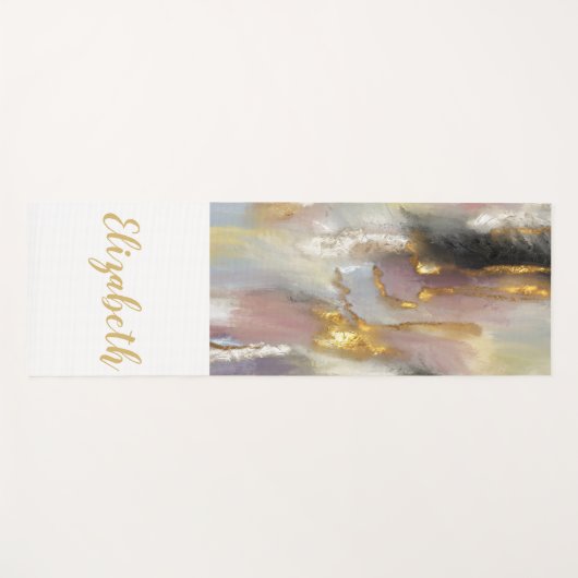 Aangepast modern Abstract roze goud Yogamat (Voorkant (horizontaal))