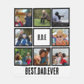 Aangepast modern BDE Beste pap ooit 8 Foto collage Fleece Deken (Voorkant)