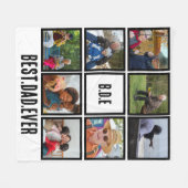 Aangepast modern BDE Beste pap ooit 8 Foto collage Fleece Deken (Voorkant (Horizontaal))