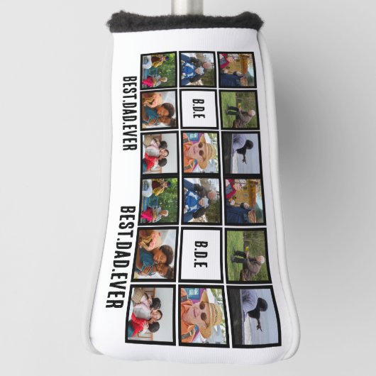 Aangepast modern BDE Beste pap ooit 8 Foto collage Golfheadcover (Draai 90)