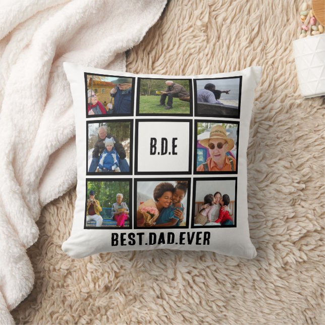 Aangepast modern BDE Beste pap ooit 8 Foto collage Kussen (Deken)