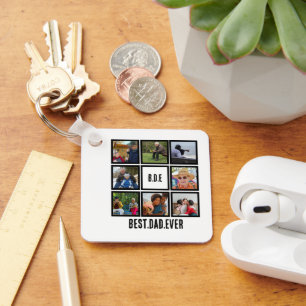 Aangepast modern BDE Beste pap ooit 8 Foto collage Sleutelhanger