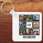 Aangepast modern BDE Beste pap ooit 8 Foto collage Sleutelhanger (Voorkant)