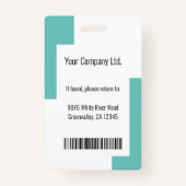 Aangepast modern bedrijfsformulier voor ID-kaart B Badge (Achterkant)