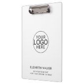 Aangepast modern bedrijfslogo en adres klembord (Links)