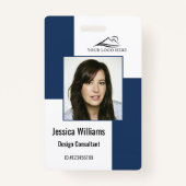 Aangepast modern bedrijfsmedewerker ID-badge blauw Badge (Voorkant)