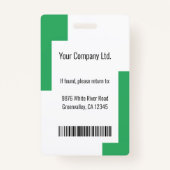 Aangepast modern bedrijfsmedewerker ID-badge groen Badge (Achterkant)