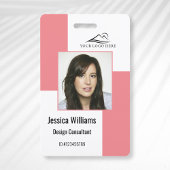 Aangepast modern bedrijfsmedewerker ID badge roze
