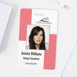 Aangepast modern bedrijfsmedewerker ID badge roze