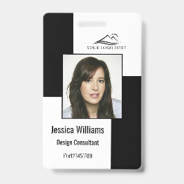 Aangepast modern bedrijfsmedewerker ID-badge zwart Badge