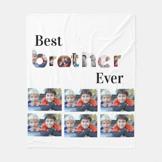 Aangepast modern beste broeder ooit 13 Fotocollage Fleece Deken (Voorkant)