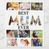 Aangepast modern beste muis ooit 12 fotocollage wijn etiket (Enkel label)