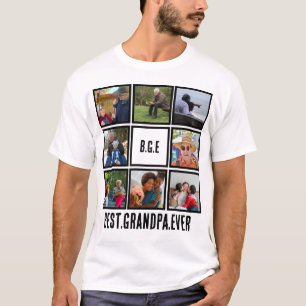 Aangepast modern beste opa ooit 8 fotocollage t-shirt