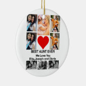 Aangepast modern beste tante op 8 Foto Collage Keramisch Ornament (Rechts)