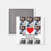 Aangepast modern beste tante op 8 Foto Collage Magneet (Voorkant / Achterkant)