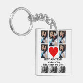 Aangepast modern beste tante op 8 Foto Collage Sleutelhanger (Voorkant Links)