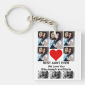 Aangepast modern beste tante op 8 Foto Collage Sleutelhanger (Voorkant)