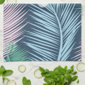 Aangepast modern bloemtropisch palmbladpatroon: theedoek (Gevouwen)