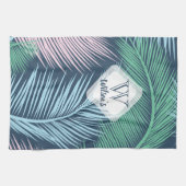 Aangepast modern bloemtropisch palmbladpatroon: theedoek (Horizontaal)