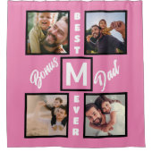 Aangepast modern bonus pa Stepdad 4 Foto Collage Douchegordijn (Voorkant)