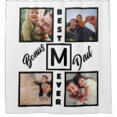 Aangepast modern bonus pa Stepdad 4 Foto Collage Douchegordijn (Voorkant)