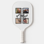Aangepast modern bonus pa Stepdad 4 Foto Collage Pickleball Paddle (Voorkant)