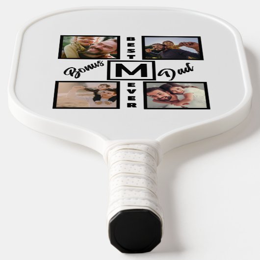 Aangepast modern bonus pa Stepdad 4 Foto Collage Pickleball Paddle (Laagn)