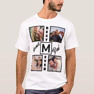 Aangepast modern bonus pa Stepdad 4 Foto Collage T-shirt