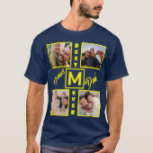 Aangepast modern bonus pa Stepdad 4 Foto Collage T-shirt (Voorkant)