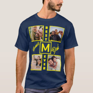 Aangepast modern bonus pa Stepdad 4 Foto Collage T-shirt
