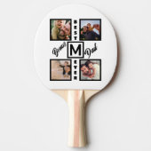 Aangepast modern bonus pa Stepdad 4 Foto Collage Tafeltennisbatje (Voorkant)
