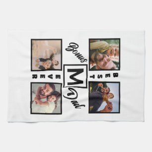 Aangepast modern bonus pa Stepdad 4 Foto Collage Theedoek