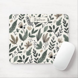 Aangepast modern botanisch kantoorpatroon muismat