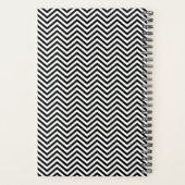 Aangepast modern Chevron Zigzag Black Girly Script Planner (Achterkant)