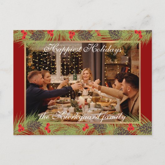 Aangepast modern Classic Gelukkig Holiday Seizoen Briefkaart (Voorkant)