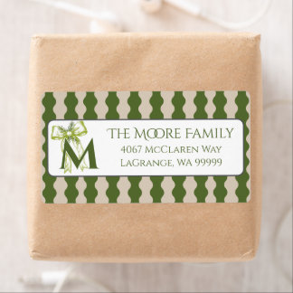Aangepast modern cottage groene streep retouradres etiket