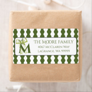 Aangepast modern cottage groene streep retouradres etiket