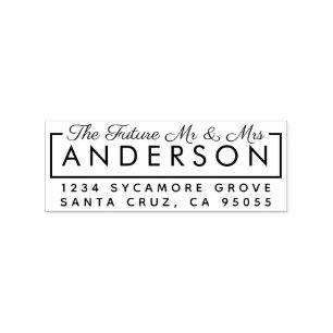 Aangepast modern "De Toekomst Mr & Mrs" retouradre Rubberstempel