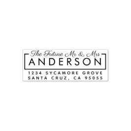 Aangepast modern "De Toekomst Mr & Mrs" retouradre Zelfinktende Stempel