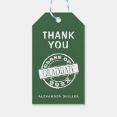 Aangepast modern, eenvoudig groen Afstuderen Dank  Cadeaulabel (Achterkant)