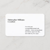 Aangepast, modern, eenvoudig, wit minimalistisch visitekaartje (Voorkant)