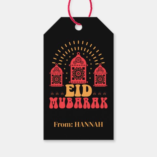 Aangepast modern Eid Mubarak Cute Eid Gift Label Cadeaulabel (Voorkant)