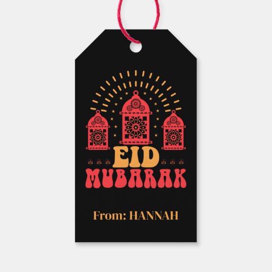 Aangepast modern Eid Mubarak Cute Eid Gift Label Cadeaulabel (Achterkant)