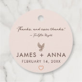 Aangepast Modern Elegaant Stijlvol Hart Citaat voo Bedankjes Labels (Achterkant)