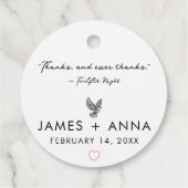 Aangepast Modern Elegaant Stijlvol Hart Citaat voo Bedankjes Labels (Achterkant)