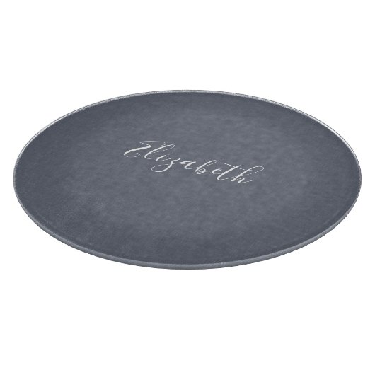 Aangepast modern elegant blauw grijs linen snijplank (Hoek)