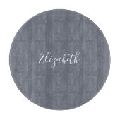 Aangepast modern elegant blauw grijs linen snijplank (Voorkant)