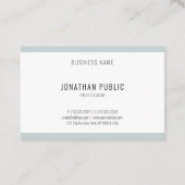 Aangepast modern Elegant Blue Green Minimalist Tre Visitekaartje (Achterkant)