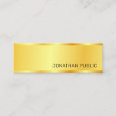 Aangepast, modern, elegant, eenvoudig design, goud mini visitekaartje (Voorkant)