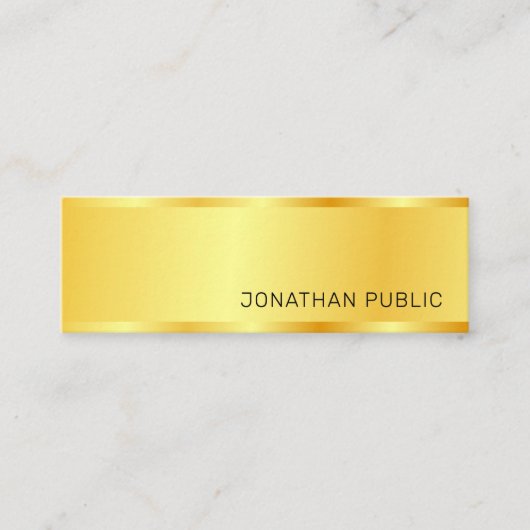 Aangepast, modern, elegant, eenvoudig design, goud mini visitekaartje (Voorkant)